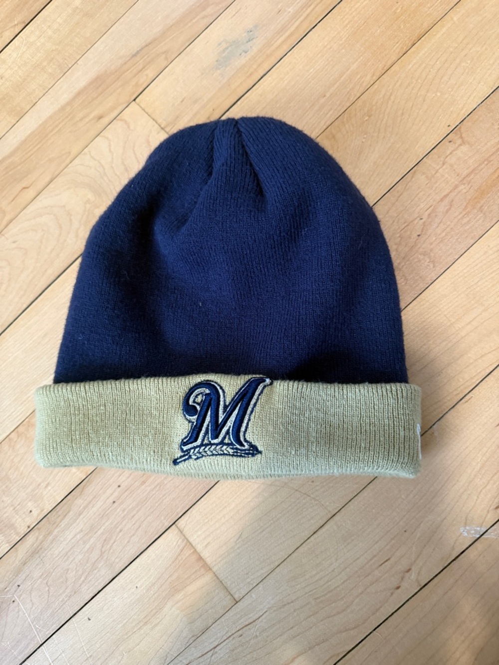 Milwaukee brewers Navy and Tan Cuffed Beanie